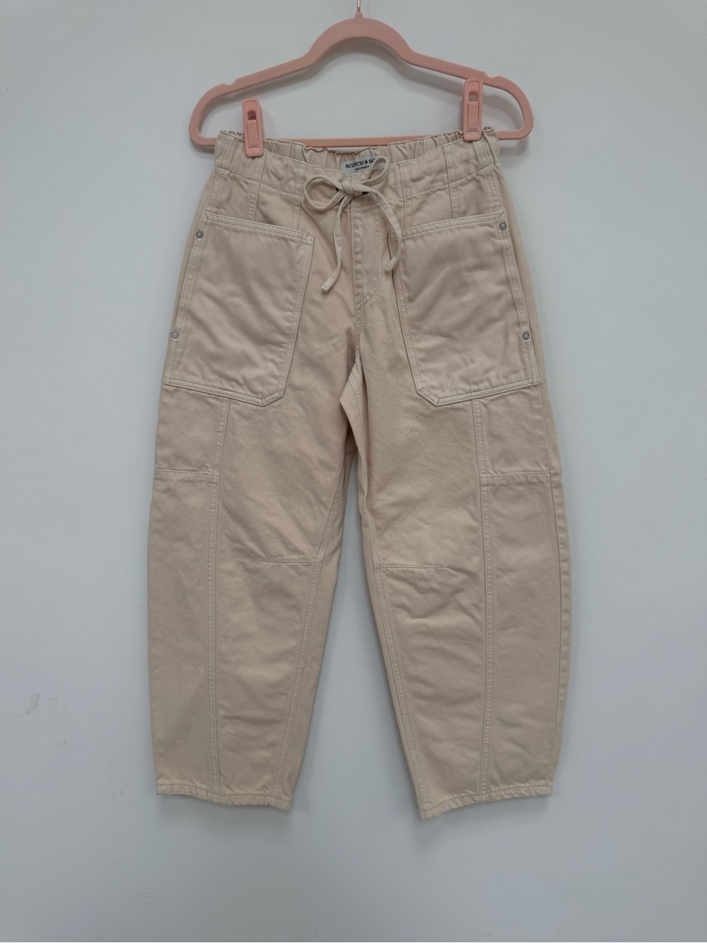 Scotch & Soda Cream “The Arc” Pull-On Barrel Leg Pants - Picture 4 of 5